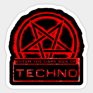 Dark side of Techno RED Sticker